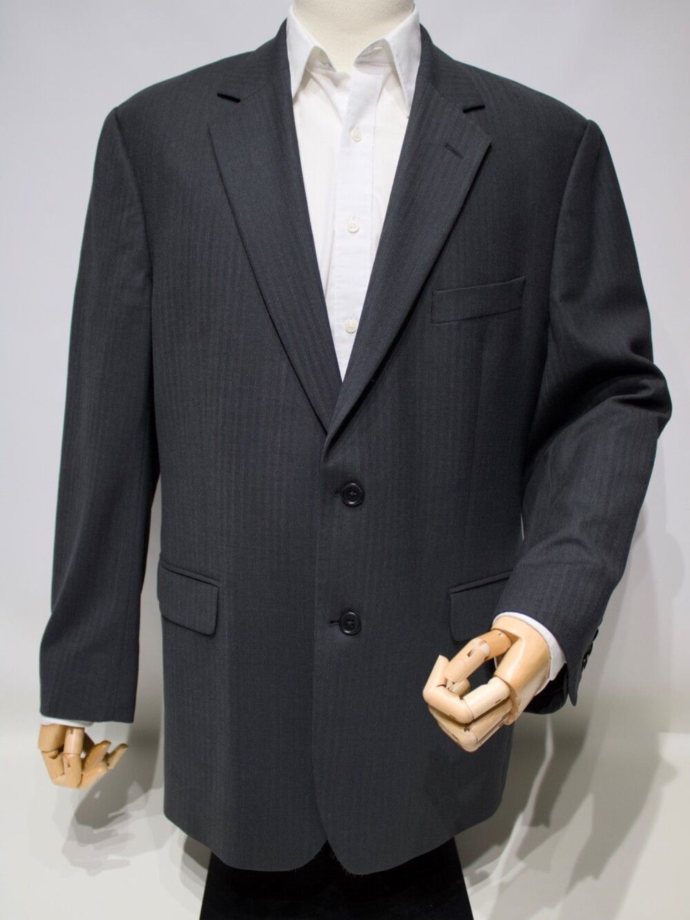 Brooks Brothers 346 Black Stretch Blazer 96% Wool 4% Spandex Men's Size 44R